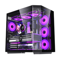 2026 New Design Wholesale ATX Mid Tower E-sports Desktop Gaming Chassis Double Sided Panoramic Tempered Glass Panel PC Case
