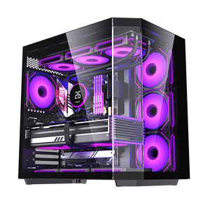 Nuovo Design 2026 <span class=keywords><strong>Case</strong></span> <span class=keywords><strong>PC</strong></span> Gaming ATX Mid Tower per E-sport con Pannello in Vetro Temperato Panoramico su Entrambi i Lati - Product Image 1