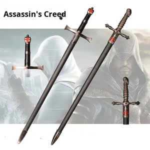 Espada Cruzada de Assassin's Creed, Réplica de Espada Occidental, Artículo de Cosplay, Equipo Metálico, Artículo Decorativo sin Filo, Artículo de Colección - Product Image 1
