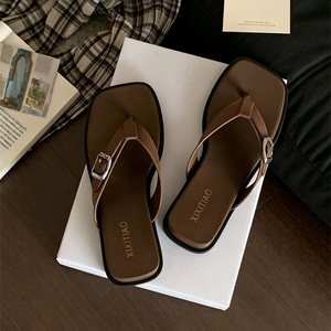 XIXITIAO Sandalias de Playa para Mujer, de Lujo, con Suela Gruesa, Punta Cuadrada, Chanclas de Verano, con Tacón de Cuña, Casuales, para Vacaciones - Product Image 2