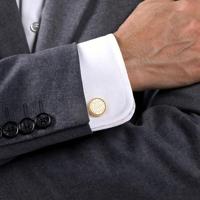 Boutons de manchette minimalistes à motif hexagonal plaqués or, bijoux de chemise pour homme, cadeau d'affaires pour cadre, vente en gros