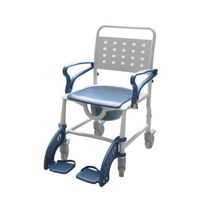 Chaise de douche et siège de toilette avec dossier pour personnes âgées et femmes enceintes, siège de bain pliable en plastique rigide avec accoudoirs - Product Image 2