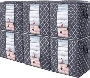 Caja de almacenamiento organizadora de ropa de armario para contenedores de almacenamiento con asas caja de almacenamiento de edredón tela gruesa plegable - Product Image 5