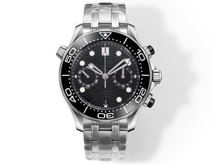 Montre de plongée étanche de haute qualité avec verre saphir de 44 mm, fonction chronométrage 300 mètres et lunette en caoutchouc céramique noire - Product Image 1