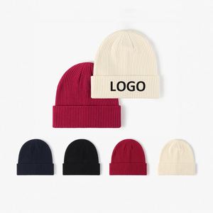 Gorros de Invierno Tejidos de Algodón de Color Sólido Personalizados al por Mayor para Hombre y Mujer - Product Image 1