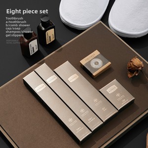 Kit de salle de bain jetable haut de gamme pour hôtel, série Dika, ensemble de 13 pièces, logo imprimé, comprend brosse à dents et dentifrice, pour maison d'hôtes - Product Image 6