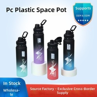 Bouteille d'eau portable grande capacité en plastique PC pour l'été, la randonnée, le cyclisme et les sports, couleur dégradée