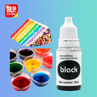 Colorant alimentaire liquide noir comestible halal 10g, double usage pour l'eau et l'huile, marque Kaibei