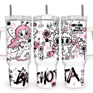 <span class=keywords><strong>Manana</strong></span> Sera Bonito 40 Oz Taza <span class=keywords><strong>de</strong></span> paja portátil Bihota Karol G Pink Hair 40 oz Vaso aislado <span class=keywords><strong>de</strong></span> acero inoxidable con asa - Product Image 5