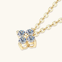 Collier en argent sterling S925 pour femme, pendentif trèfle à quatre feuilles en moissanite S925, design de niche de luxe léger