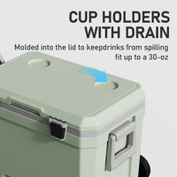 Glacière portable moderne de 45 L avec roues, nouveau design, glacière rectangulaire pour le camping, pour le stockage de la bière, des aliments et des fruits