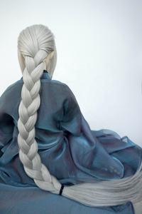 Antiguo estilo hermoso hombre largo <span class=keywords><strong>cabello</strong></span> gris plata sintético pelucas adecuado <span class=keywords><strong>para</strong></span> 1/3BJD muñeca circunferencia de la cabeza es de unos 23 cm - Product Image 6