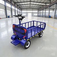 Carretilla Eléctrica Multifuncional de Plataforma Plana, Equipo de Manipulación de Materiales de Construcción, Carro de Transporte Eléctrico de Plataforma Plana