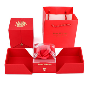 Caja de Regalo Romántica con Flor Eterna Preservada, Juego de Joyería con Rosa Eterna para Navidad, Mamá, Novia, Cumpleaños, Día de San Valentín - Product Image 4
