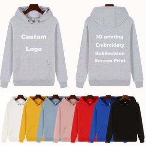 Spandex/Polyester Fleece Men's Pullover Hoodie Custom Logo Embroidered 3D Screen Print Sublimation Cartoon Pattern Spring Quick - Product Image 1