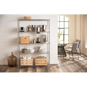 Étagère utilitaire en métal chromé à 5 niveaux, 47,7 po de largeur x 18 po de profondeur x 72 po de hauteur - Product Image 4
