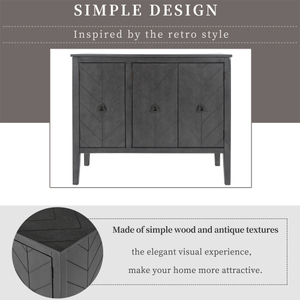 Adjustable Shelf Storage <b>Sideboard</b> with 3 Modern Metal Handles and 4 MDF Legs Durable & Eco-Friendly <b>for</b> <b>Kitchen</b> - Product Image 3