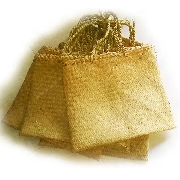 Wholesales सस्ते प्राकृतिक पुआल हैंडबैग, समुद्री घास हैंडबैग, प्राकृतिक फाइबर शॉपिंग बैग