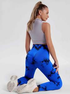 High Waisted Tie Dye Yoga <b>Leggings</b> With <b>Scrunch</b> Butt Lift Tummy Control Full Length Athletic Pants For Women - Product Image 5