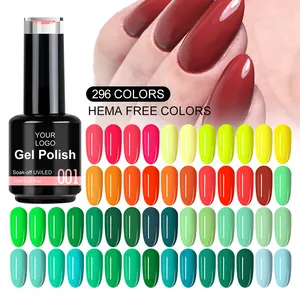 WESTINK Nail Supplies Wholesale 296 Colors OEM Free HEMA Nail Gel Polish Odorless UV Gel Soak Off Vegan LED UV Gel Nail Polish