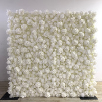 Panel de Pared de Tela de Alta Calidad con Diseño de Rosas Modernas en Color Blanco, 8 pies, para Bodas, Graduaciones, Halloween, Día de la Madre, Navidad