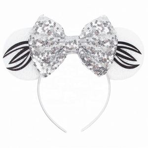 Diadema con orejas de ratón para Halloween, lazo brillante, decoración de calavera y murciélago, aro para el pelo para cosplay, accesorios para fiestas de niños y adultos - Product Image 5