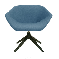 Chaise de bureau moderne pivotante en tissu rembourré pour adulte, avec structure en bois, empilable, multifonctionnelle et confortable pour salon