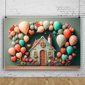 Photography <strong>Background</strong> 3D Colorful Balloon <strong>Child</strong> Birthday Party Decor Family Photocall <strong>Photo</strong> Studio Photorealistic Fabric - Product Image 4