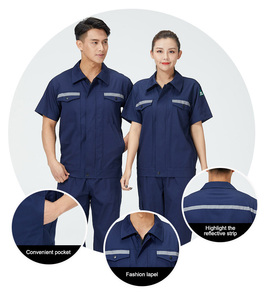Men's Pure Cotton Anti-Static Functional <strong>Overalls</strong> Short Sleeves Industrial Safety Clothing for <strong>Working</strong> - Product Image 2