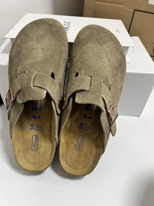 Zoccoli in Vera Pelle Scamosciata con Suola in Sughero, <span class=keywords><strong>Ciabatte</strong></span> Regolabili con Fibbia, Scarpe <span class=keywords><strong>Ortopediche</strong></span> Piatte Casual, Logo Personalizzabile Disponibile - Product Image 5