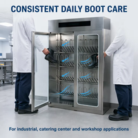 Armoire de séchage de chaussures électrique commerciale 1200W à air chaud forcé, désodorisant et désinfectant en acier inoxydable pour usines chimiques et biologiques