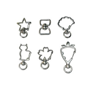 Llavero irregular de aleación de zinc con cierre de mosquetón para hacer pulseras, patrón de hoja de arce y estrella, novedad primavera 2026, accesorios de joyería - Product Image 5