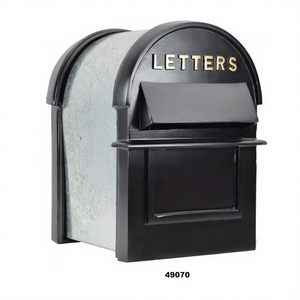 Buzón de correos montado en la pared de Metal sólido negro resistente superventas Buzón de correo seguro y seguro de diseño moderno para decoración del hogar y al aire libre - Product Image 1