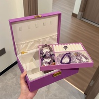 Boîte de rangement pour bijoux avec logo personnalisé, avec serrure à clé, organisateur multi-compartiments pour bague, boucles d'oreilles, collier, ensemble de bijoux