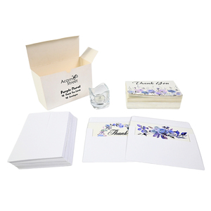 Ensemble de cartes de remerciement personnalisées avec logo, impression florale de luxe, cartes cadeaux de remerciement pour les petites entreprises, les mariages, les anniversaires, avec enveloppes - Product Image 3