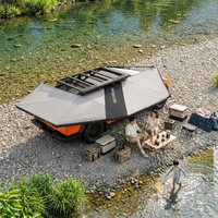 ADA OVERLAND Auvent autoportant à 270 degrés, imperméable, pare-soleil avec éclairage LED pour camion, SUV, camping en plein air
