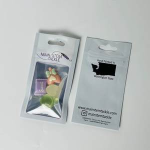 Sac d'emballage pour leurres de pêche imperméable à impression numérique, pochette plate en plastique avec fermeture éclair et 3 côtés scellés pour appâts - Product Image 2