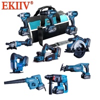 EKIIV Kit d'outils électriques sans fil 15-en-1 de haute qualité, sans balais, type Festool Ingco, fabriqué en Chine