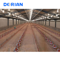 Grand bâtiment de hangar d'éleveur d'élevage de poulet d'oiseaux de volaille de structure en acier