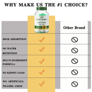 Vente chaude OEM - Personnalisable - Capsules végétales de lécithine de tournesol |   2400 mg |   Complément alimentaire sans OGM, sans soja, sans gluten - Product Image 4