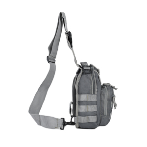 LUPU Men's Tactical Chest <b>Bag</b> <b>Nylon</b> Anti-Theft <b>Shoulder</b> Sling <b>Bag</b> for Daily Use Gray - Product Image 2