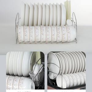 Égouttoir à vaisselle en acier inoxydable avec porte-gobelets, égouttoir carré pour évier de cuisine, compatible lave-vaisselle, 22L WJ - Product Image 3