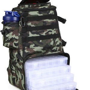 Camouflage Fishing Backpack Large Capacity With Bait Storage For Outdoor Fishing <b>Tackle</b> Organization Unisex 600D Oxford Cloth - Product Image 1