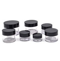 3ml 5ml 10ml 15ml 20ml 30ml 5 Grammes 5g 10g 15g 20g 30g Pot d'ombres à paupières en plastique transparent à paroi épaisse Bocaux à base lourde Contenant pour gel et crème