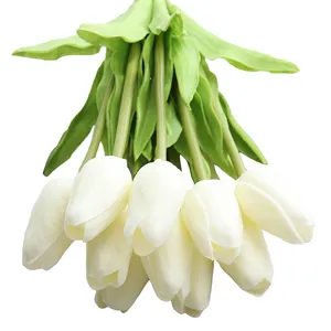 Groothandel 1Pcs Kunstmatige Mini Tulpen Bloemen En Real Touch Wedding Zijde Bloem Voor Home Decoratie Diy Wedding Party