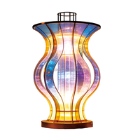 Lumière paysagère en forme de vase irisé, cadre en acier inoxydable, paillettes en polycarbonate, LED, IP66, résistant aux intempéries, art extérieur pour quartier culturel