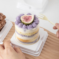 Boîte d'emballage pour gâteau de 2 pouces, pour mousse, petit gâteau, pâtisserie, boîtes d'emballage transparentes en blister mini avec étiquette