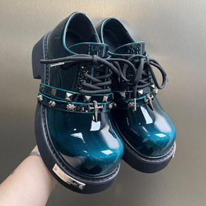 63177 Nouvelles chaussures plateforme décontractées pour hommes, style punk, à bout large, rehaussantes, type Derby, <span class=keywords><strong>en</strong></span> <span class=keywords><strong>cuir</strong></span> à semelle épaisse - Product Image 3