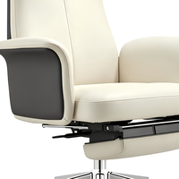 Chaise de bureau pivotante ergonomique moderne en cuir PU pour fabricant OEM, siège exécutif en cuir pour bureau à domicile, chaise de personnel en gros
