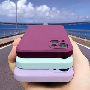 Funda de teléfono colorida para apple iPhone 14, 13, 12, 11 Pro MAX, mini SE, funda trasera de silicona suave de Color caramelo